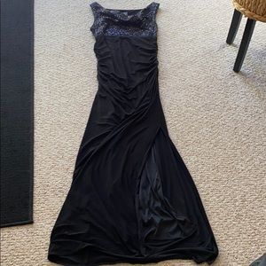 Long black gown with sequence cowl top. Gorgeous!